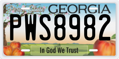 GA license plate PWS8982