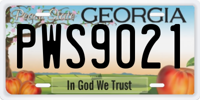 GA license plate PWS9021