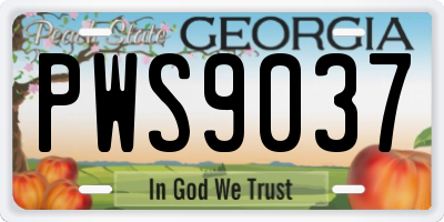GA license plate PWS9037