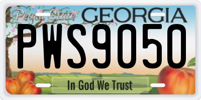 GA license plate PWS9050