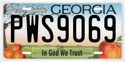 GA license plate PWS9069