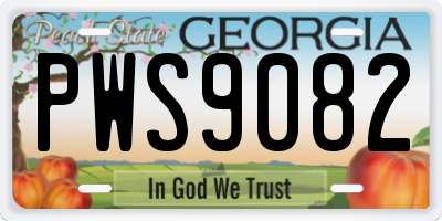 GA license plate PWS9082