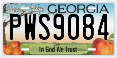 GA license plate PWS9084