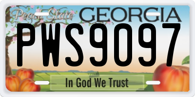 GA license plate PWS9097