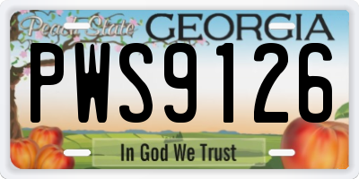 GA license plate PWS9126
