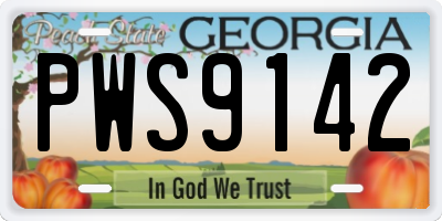 GA license plate PWS9142