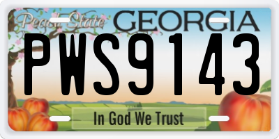 GA license plate PWS9143