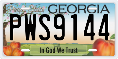 GA license plate PWS9144