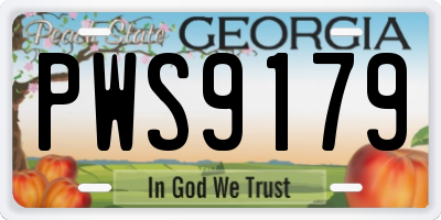 GA license plate PWS9179