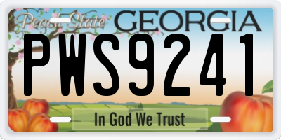 GA license plate PWS9241