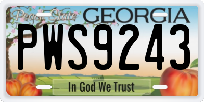 GA license plate PWS9243