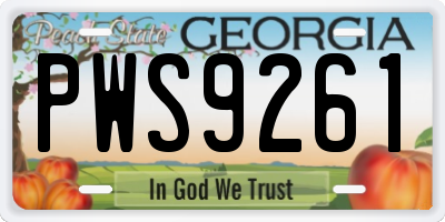 GA license plate PWS9261
