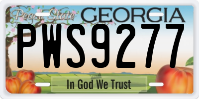 GA license plate PWS9277