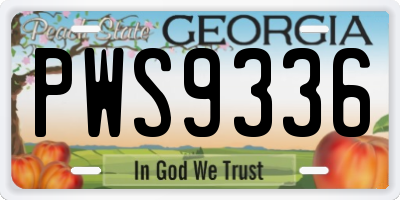 GA license plate PWS9336