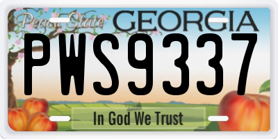 GA license plate PWS9337