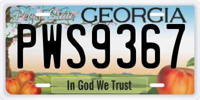 GA license plate PWS9367