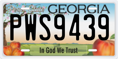 GA license plate PWS9439