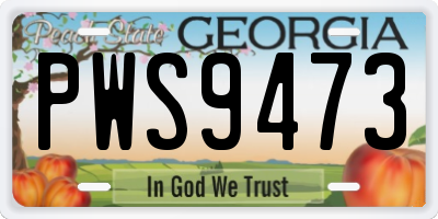 GA license plate PWS9473