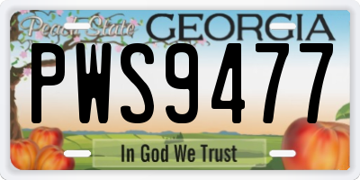 GA license plate PWS9477