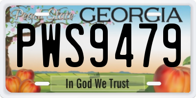 GA license plate PWS9479