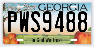GA license plate PWS9488