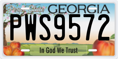 GA license plate PWS9572