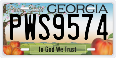 GA license plate PWS9574