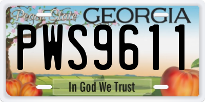 GA license plate PWS9611