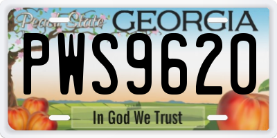 GA license plate PWS9620