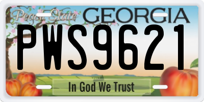 GA license plate PWS9621