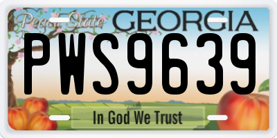 GA license plate PWS9639