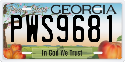 GA license plate PWS9681