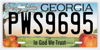 GA license plate PWS9695