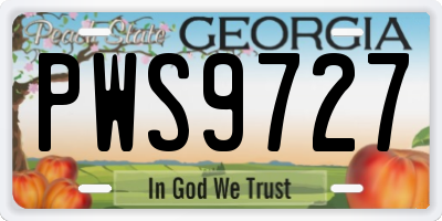 GA license plate PWS9727