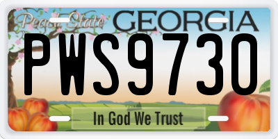 GA license plate PWS9730