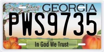 GA license plate PWS9735