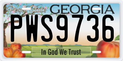 GA license plate PWS9736