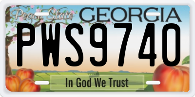 GA license plate PWS9740
