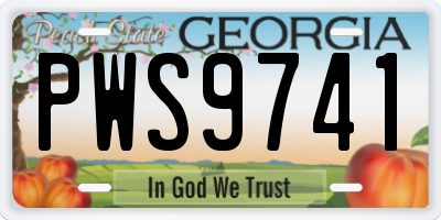 GA license plate PWS9741