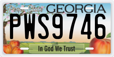 GA license plate PWS9746