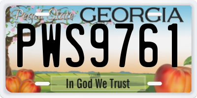 GA license plate PWS9761
