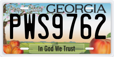 GA license plate PWS9762