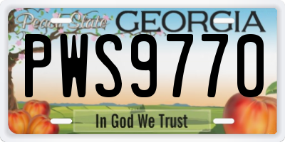 GA license plate PWS9770