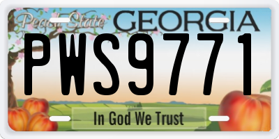 GA license plate PWS9771