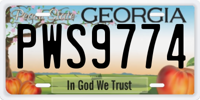 GA license plate PWS9774