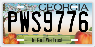 GA license plate PWS9776