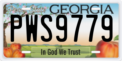 GA license plate PWS9779
