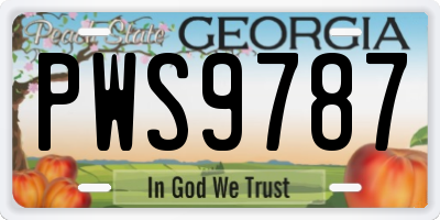 GA license plate PWS9787