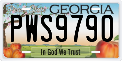 GA license plate PWS9790