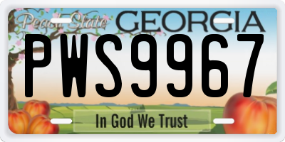 GA license plate PWS9967
